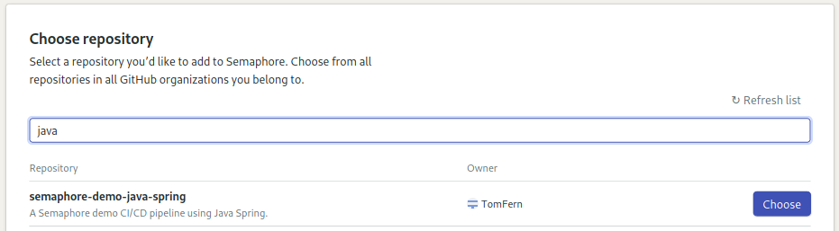 Add your project to Semaphore