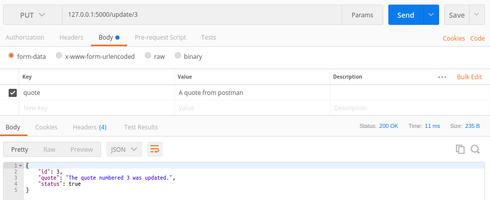 Postman PUT Request