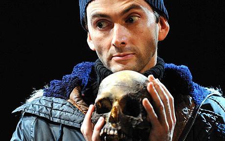 David Tennant as Hamlet holding the skull