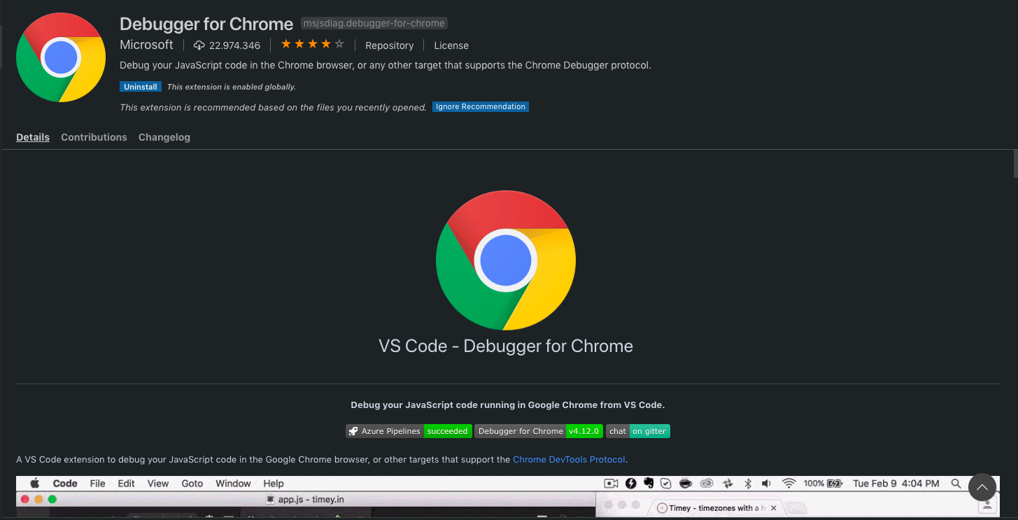 Debugger for Chrome Screenshot