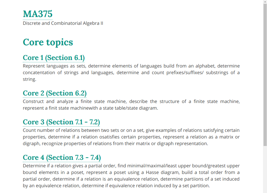 Preview of the home page. It shows short descriptions under each topic's page link.