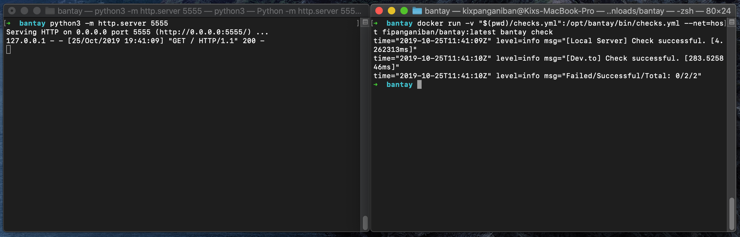 Your first Bantay check