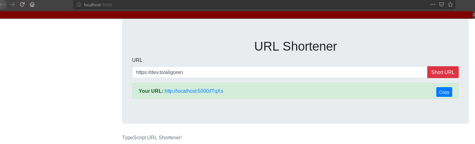 URL Shortener Screenshot