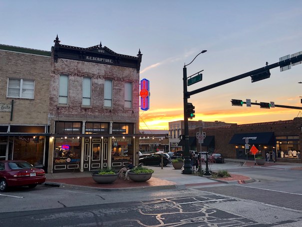 View of small town downtown district