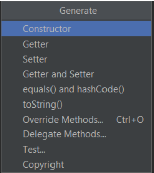 Tip1, Generate Costructor, getter and setter