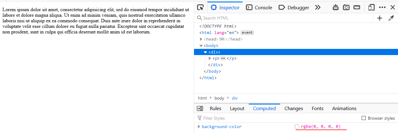 A black text on a black background