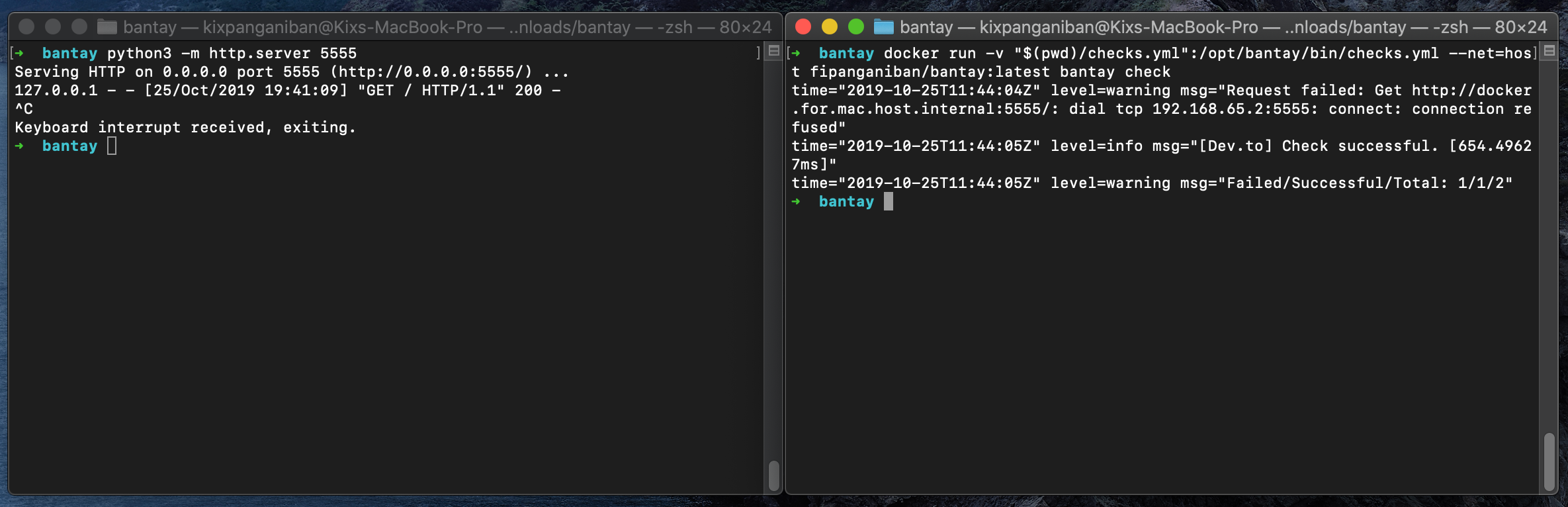 A failed Bantay check