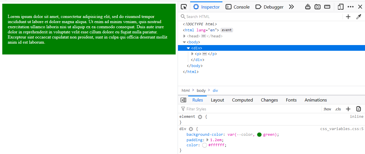 a white text on a green background