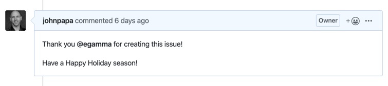 Say Happy Holidays in GitHub Issues
