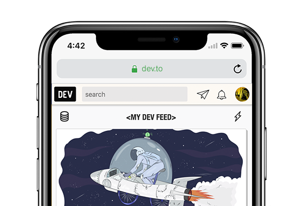 Notch on Dev.to in portrait!