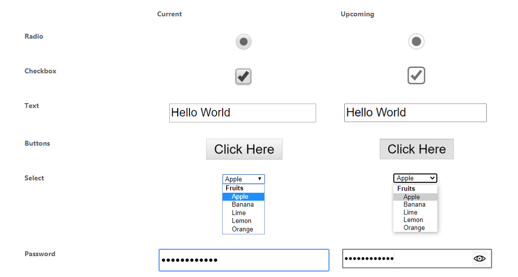 Form Controls preview