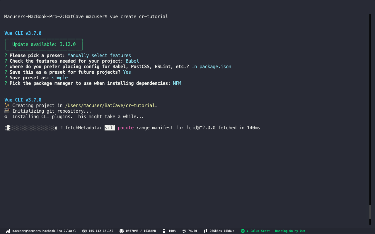 vue app installation