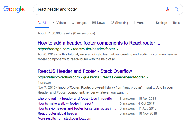 reactgo.com react header footer post