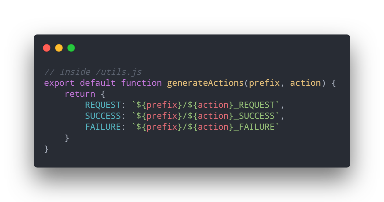 Generate actions helper