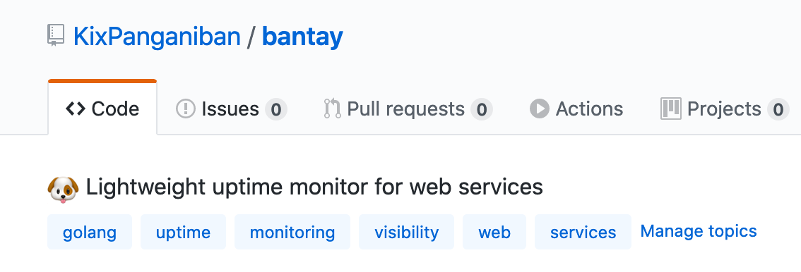 Bantay on Github