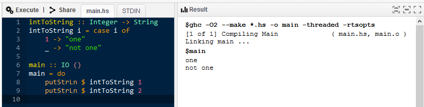 Haskell nothing not allowed test