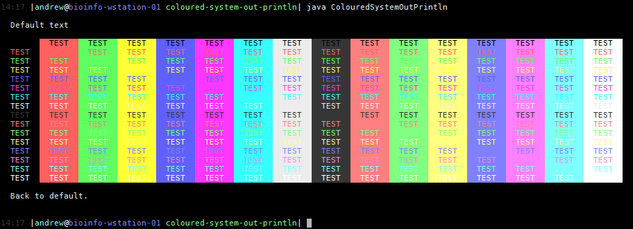 Java system out in color