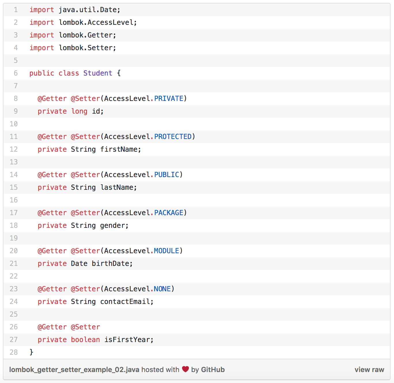 Java annotations for getters and setters