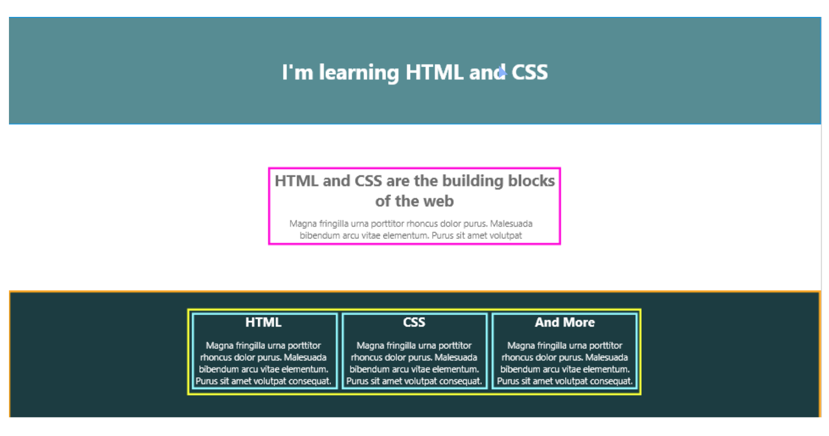 Capstone layout with highlighted boxes around sections of the layout